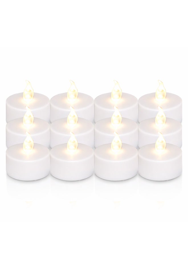 12-Pack Battery Operated LED Tea Lights – Flameless Flickering Candles with 200+ Hours Long-Lasting Warm White Glow – Safe & Realistic Electronic Candles for Weddings, Birthdays & Home Decor - Image 4
